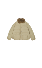 Down Coat / JNBY Shearling Collar A-Line Mid-Length Down Coat