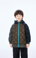 Down Coat / jnby by JNBY Colorblock Patchwork Hooded Down Coat