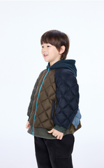 Down Coat / jnby by JNBY Colorblock Patchwork Hooded Down Coat