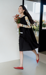 Dress / JNBY A-Line Cutout Wool Silk Dress