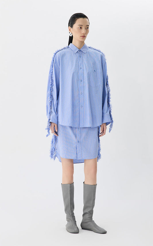 Dress / JNBY Floral Pinstripe Long Sleeve Dress