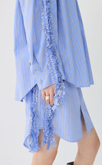 Dress / JNBY Floral Pinstripe Long Sleeve Dress