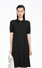 Dress / JNBY H-Line Cotton 3D Floral Tassels Dress