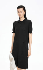 Dress / JNBY H-Line Cotton 3D Floral Tassels Dress