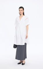Dress / JNBY Lace Panel Twist V-Neck Dress