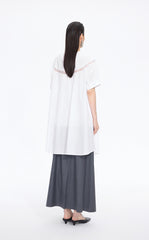 Dress / JNBY Lace Panel Twist V-Neck Dress