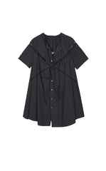 Dress / JNBY Lace Panel Twist V-Neck Dress