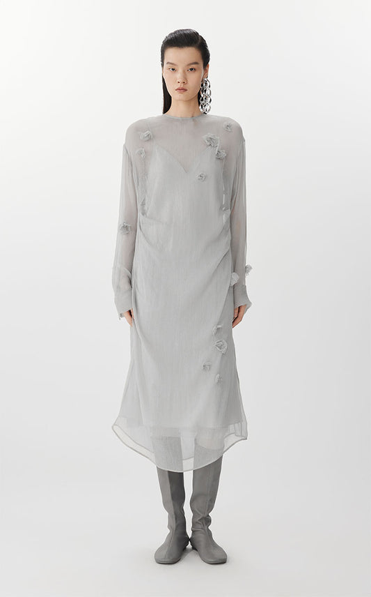Dress / JNBY S-Shaped Silk Long Sleeve Dress