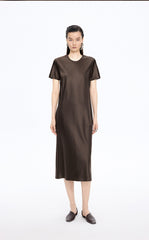 Dress / JNBY Silk Satin A-Line Short Sleeve Dress