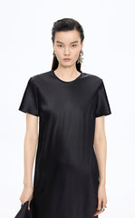 Dress / JNBY Silk Satin A-Line Short Sleeve Dress