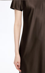 Dress / JNBY Silk Satin A-Line Short Sleeve Dress