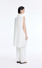 Dress / JNBY Textured Linen-Blend A-Line Sleeveless Dress