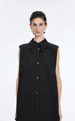 Dress / JNBY Textured Linen-Blend A-Line Sleeveless Dress