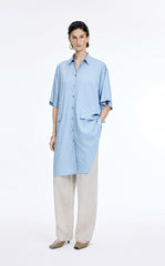 Dress / JNBY Textured Stripe Drawstring Shirt Dress