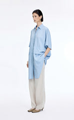 Dress / JNBY Textured Stripe Drawstring Shirt Dress