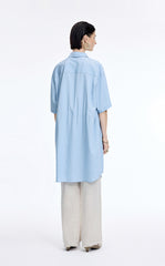 Dress / JNBY Textured Stripe Drawstring Shirt Dress