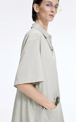 Dress / JNBY Textured Stripe Drawstring Shirt Dress