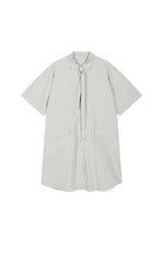 Dress / JNBY Textured Stripe Drawstring Shirt Dress