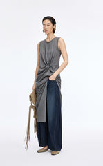 Dress / JNBY Twisted Waist Cotton Maxi Dress