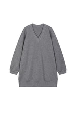 Dress / JNBY V-neck Long-Sleeve Cotton-Blend Dress