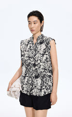 Dress / JNBY Watercolor Floral Sleeveless Shirt Dress