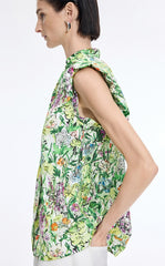 Dress / JNBY Watercolor Floral Sleeveless Shirt Dress