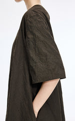 Dress / JNBY Floral Embroidered Cotton A-line Short Sleeve Dress