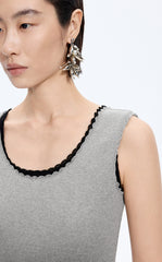 Dress / JNBY Floral Trim Cotton Knit Dress