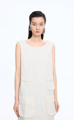 Dress / JNBY Hidden Floral Embroidered Cotton Sleeveless Dress