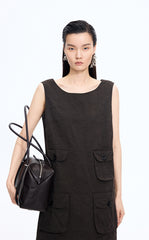 Dress / JNBY Hidden Floral Embroidered Cotton Sleeveless Dress