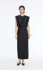 Dress / JNBY Wool X-Line Sleeveless Maxi Dress