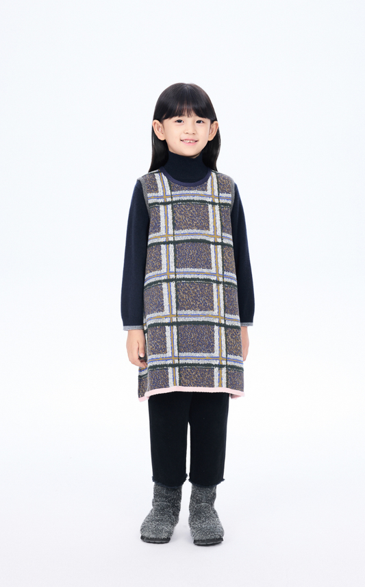 Dress / jnby by JNBY Plaid A-Line Knit Dress