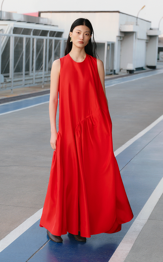 Dress / JNBY Sleeveless A-Line Cotton-Silk Dress