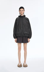 Jacket / JNBY Floral Print Oversized Hooded Jacket