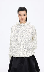 Jacket / JNBY Floral Print Oversized Hooded Jacket