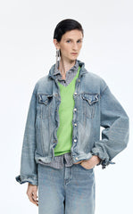 Jacket / JNBY Loose-Fit Cotton Blend Denim Jacket