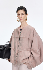 Jacket / JNBY Oversized Collarless Denim Jacket