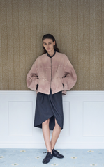 Jacket / JNBY Oversized Collarless Denim Jacket