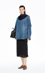 Jacket / JNBY Oversized Cotton-Linen Denim Jacket