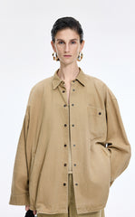 Jacket / JNBY Oversized Cotton-Linen Denim Jacket