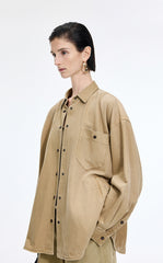 Jacket / JNBY Oversized Cotton-Linen Denim Jacket