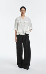 Jacket / JNBY Cotton Poplin Folded Waist Zip-Up Jacket