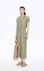 Jumpsuit / JNBY Linen-Blend Short-Sleeve Jumpsuit