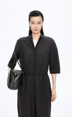 Jumpsuit / JNBY Linen-Blend Short-Sleeve Jumpsuit