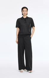 Knit Top / JNBY Linen Silk Polo Short Sleeve Sweater