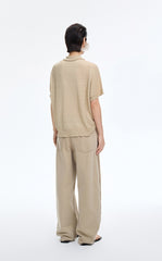 Knit Top / JNBY Linen Silk Polo Short Sleeve Sweater