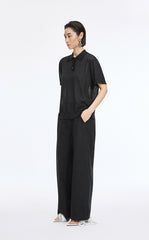 Knit Top / JNBY Linen Silk Polo Short Sleeve Sweater