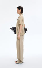 Knit Top / JNBY Linen Silk Polo Short Sleeve Sweater