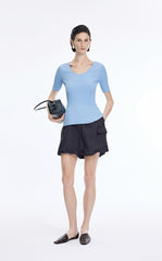 Knit Top / JNBY Moisture-Wicking Cotton Blend Short Sleeve Knit