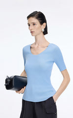 Knit Top / JNBY Moisture-Wicking Cotton Blend Short Sleeve Knit